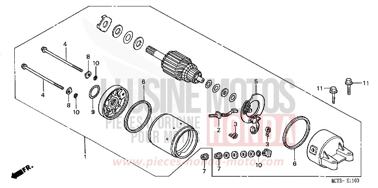 MOTEUR DE DEMARRAGE de SILVER WING MAGNUM SILVER METALLIC (NH110) de 2005